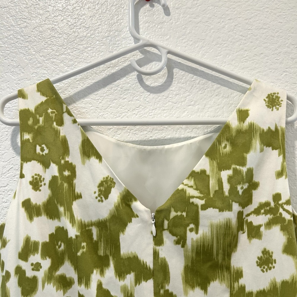 Jessica Howard Floral Green Party Dress Pink Belt Size 10P POCKETS - Picture 7 of 8